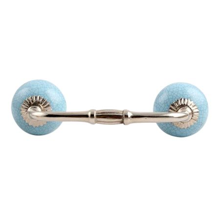 Sky Blue Crackle Ceramic Bridge Handle